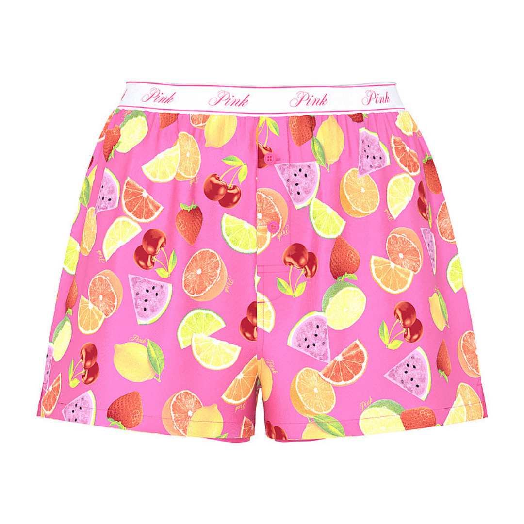 Silky Sleep Boxy Pajama Shorts - Rose Fruit