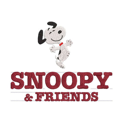 Bordado "Snoopy & friends" en sudadera cuello redondo.