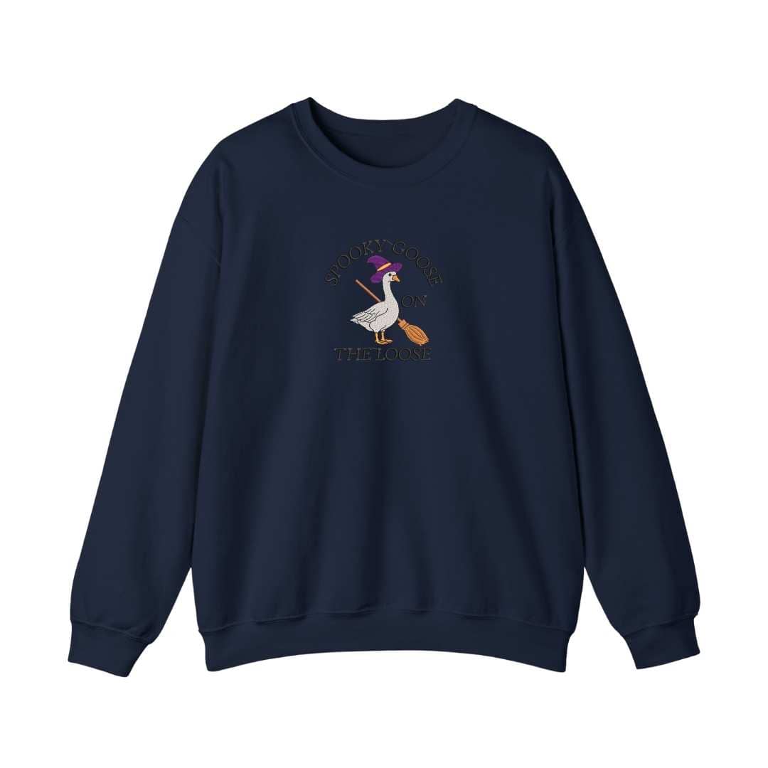 Bordado "SPOOKY GOOSE" en sudadera cuello redondo. EDICIÓN ESPECIAL