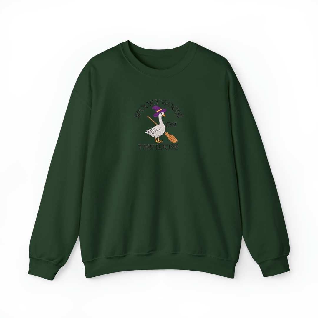 Bordado "SPOOKY GOOSE" en sudadera cuello redondo. EDICIÓN ESPECIAL