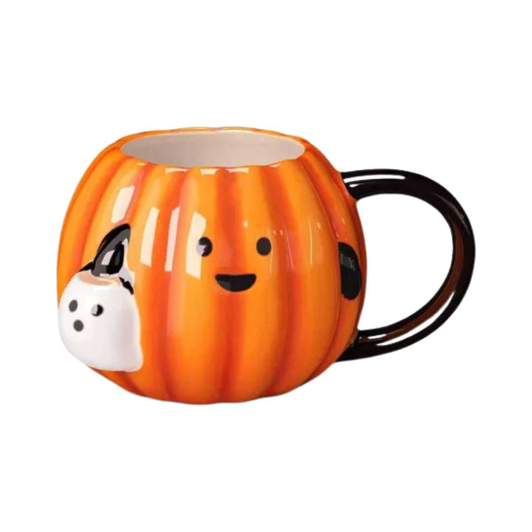 Halloween Taza de Gres Figurada Calabaza Naranja 450 ML