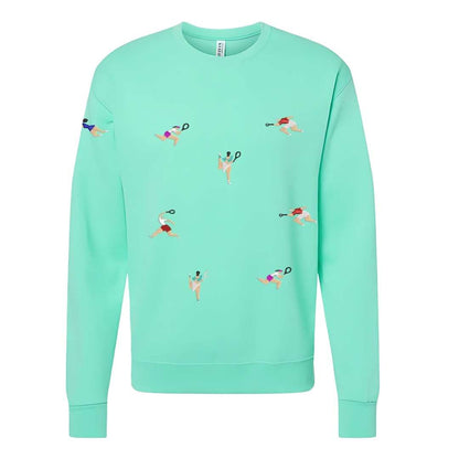 Sudadera cuello redondo mezcla pesada con Bordado "Tennis Citizen II"