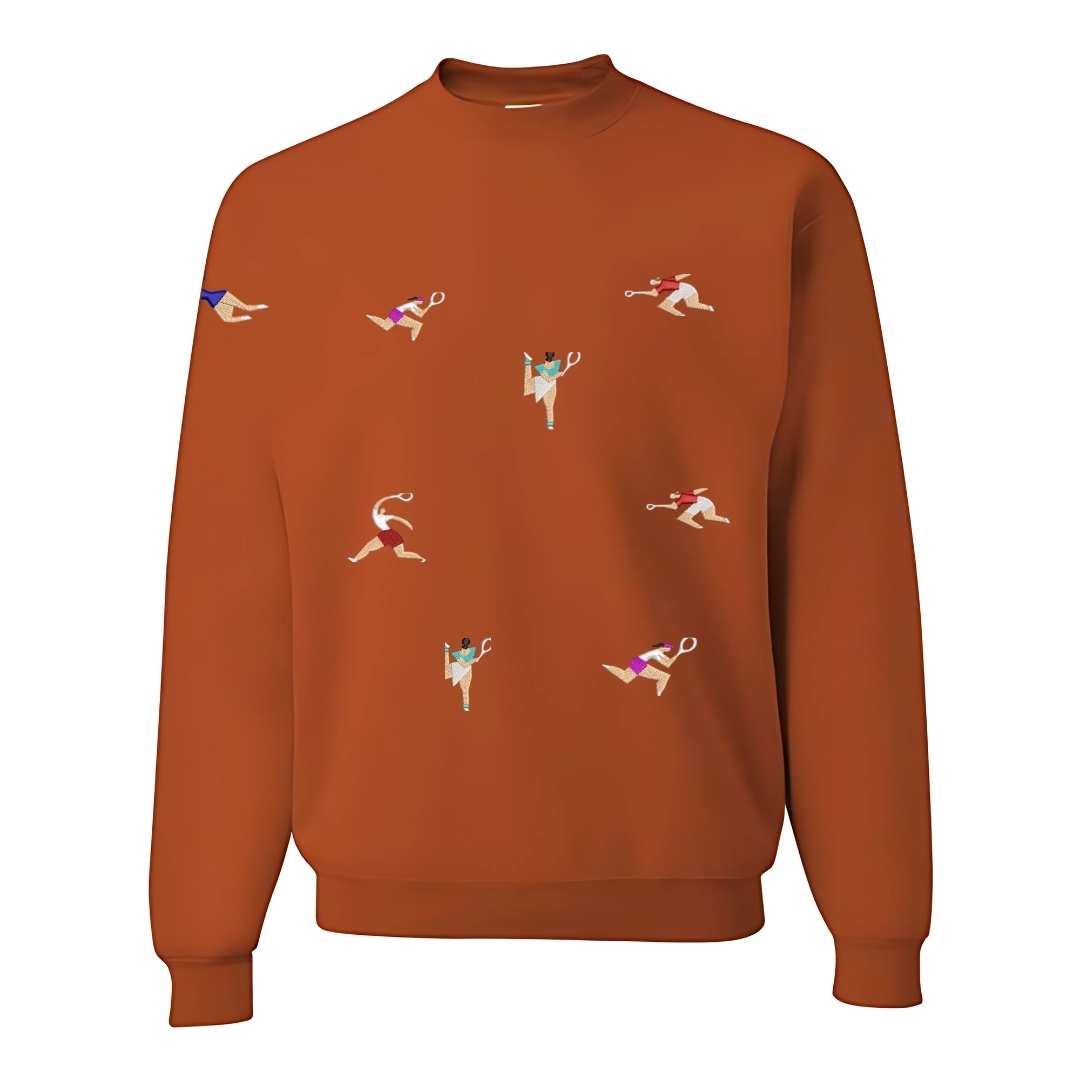 Sudadera cuello redondo mezcla pesada con Bordado "Tennis Citizen II"