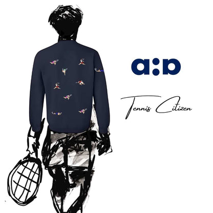 Sudadera cuello redondo mezcla pesada con Bordado "Tennis Citizen II"