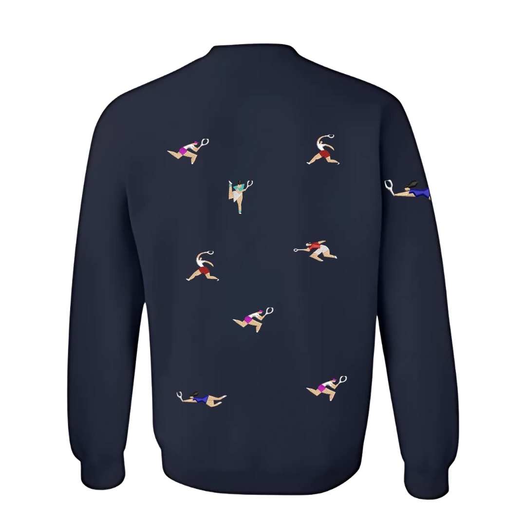 Sudadera cuello redondo mezcla pesada con Bordado "Tennis Citizen II"