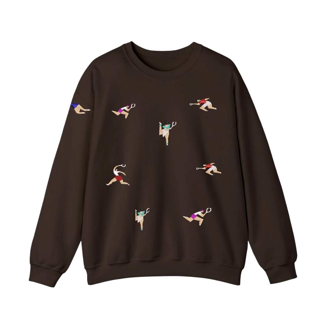 Sudadera cuello redondo mezcla pesada con Bordado "Tennis Citizen II"