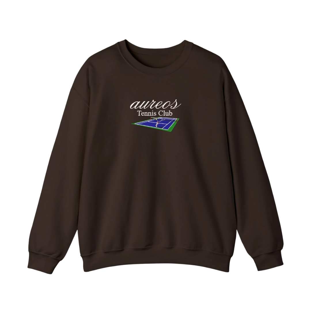 Sudadera cuello redondo mezcla pesada con Bordado "Aureos Tennis Club"