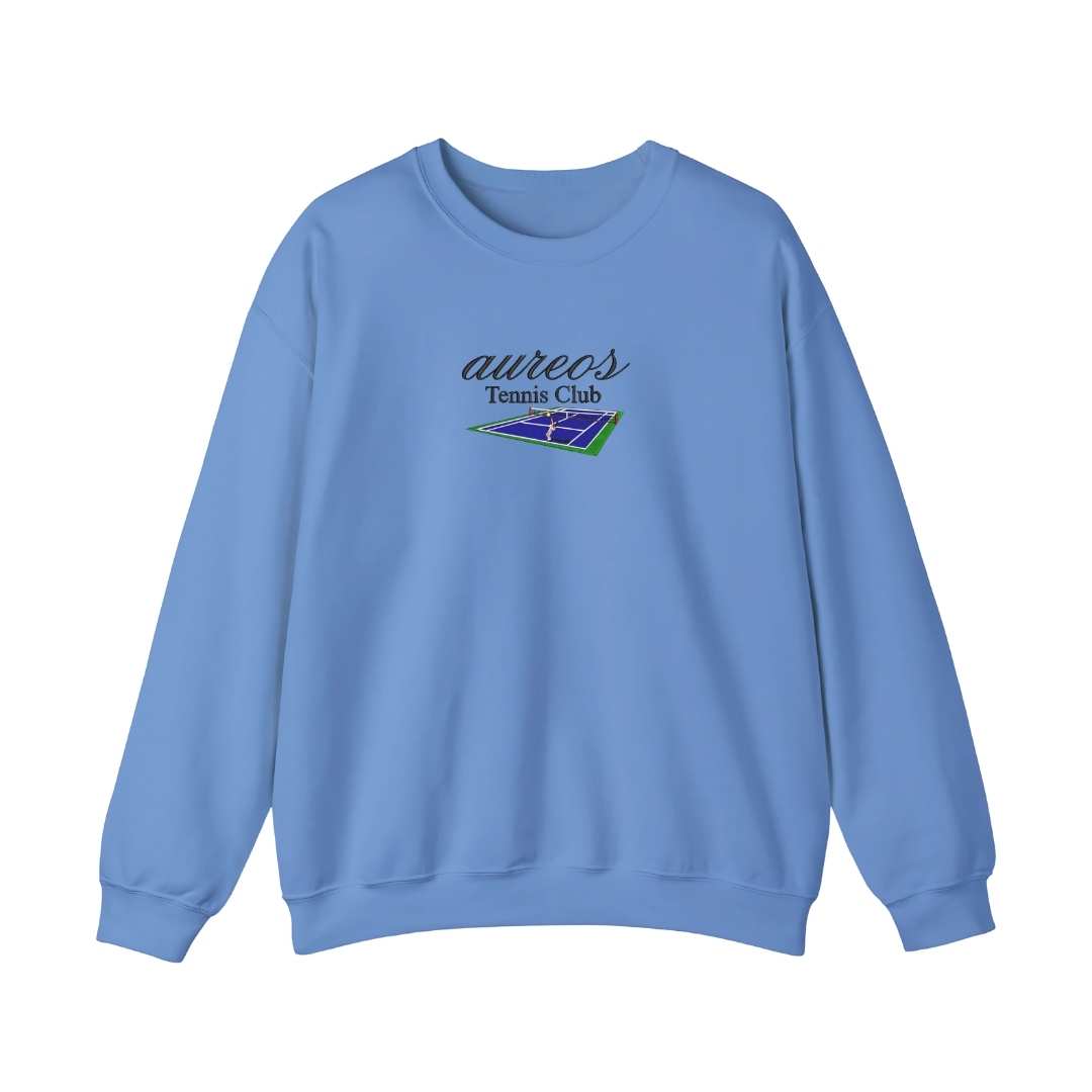 Sudadera cuello redondo mezcla pesada con Bordado "Aureos Tennis Club"