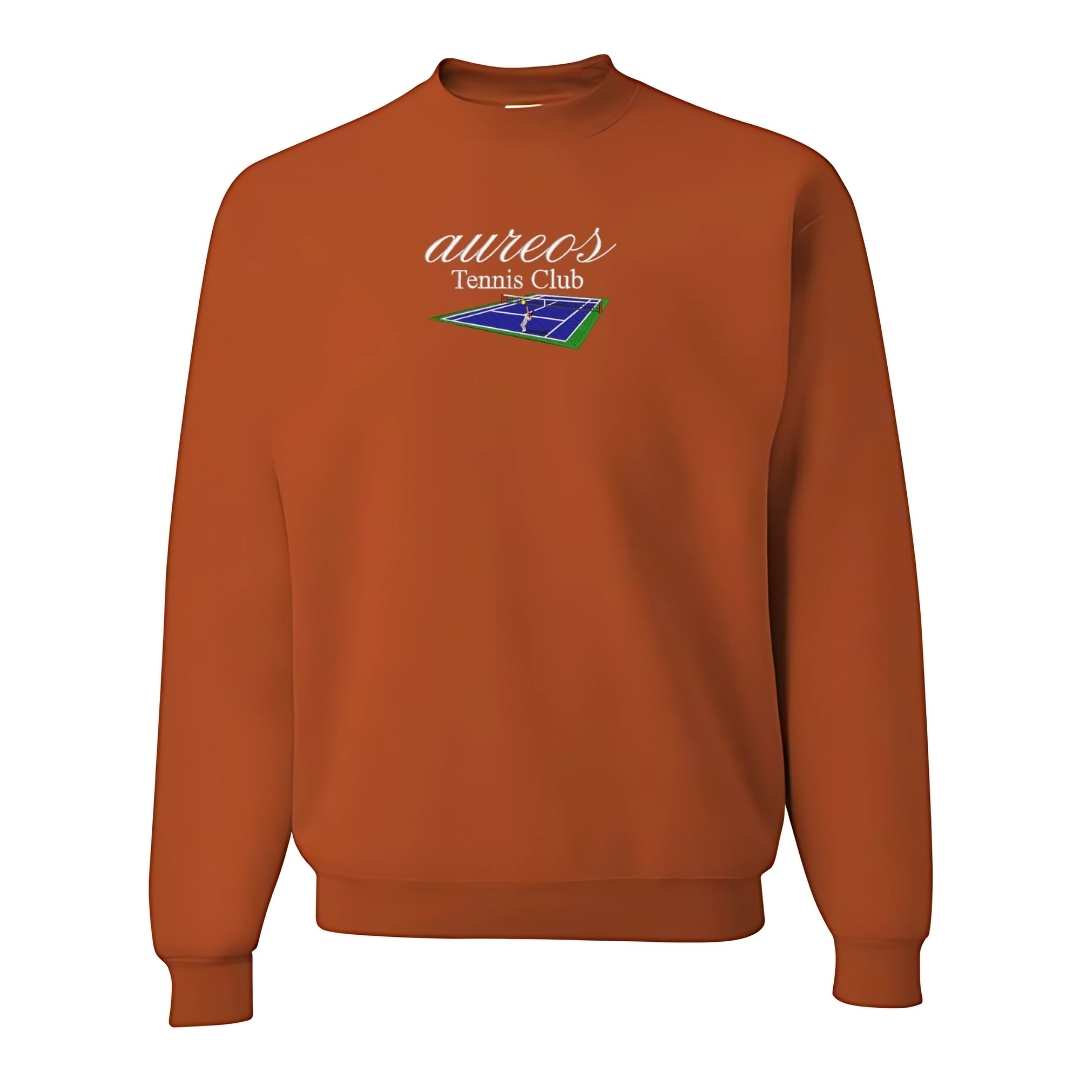 Sudadera cuello redondo mezcla pesada con Bordado "Aureos Tennis Club"