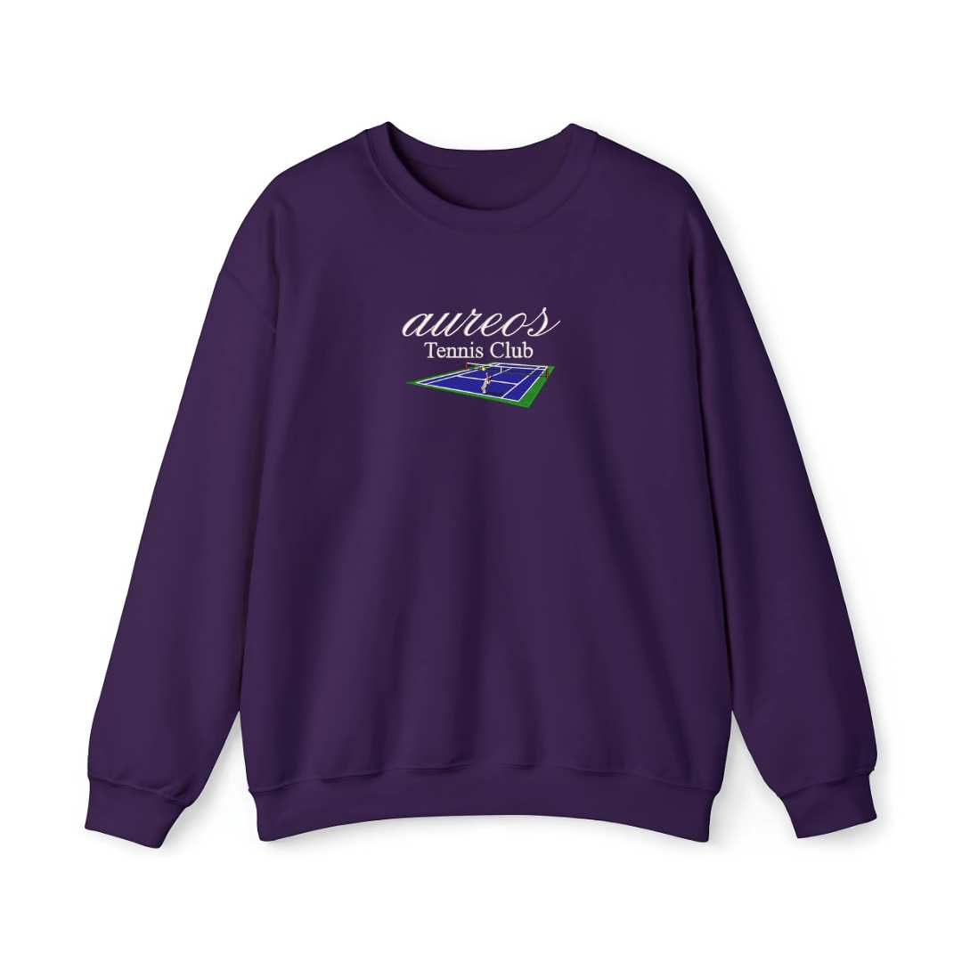 Sudadera cuello redondo mezcla pesada con Bordado "Aureos Tennis Club"