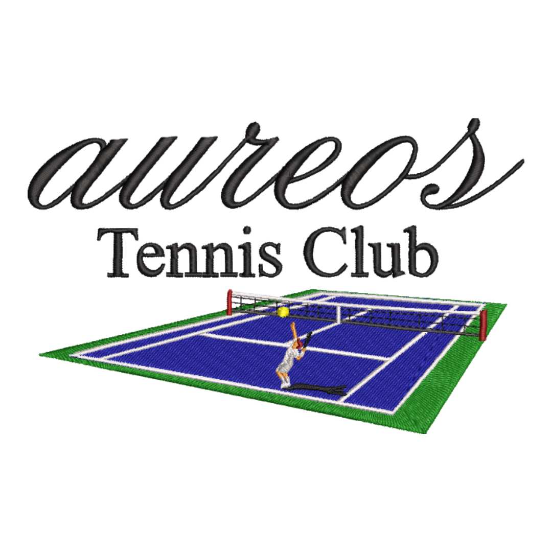 Sudadera cuello redondo mezcla pesada con Bordado "Aureos Tennis Club"
