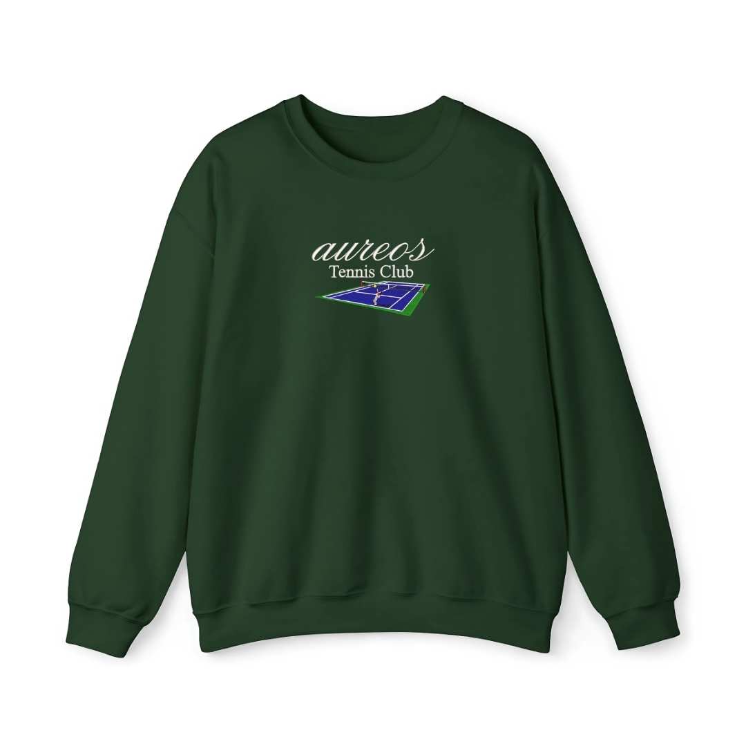 Sudadera cuello redondo mezcla pesada con Bordado "Aureos Tennis Club"