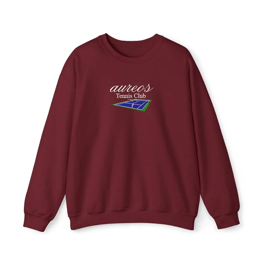 Sudadera cuello redondo mezcla pesada con Bordado "Aureos Tennis Club"