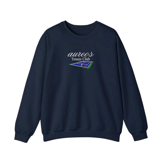 Sudadera cuello redondo mezcla pesada con Bordado "Aureos Tennis Club"