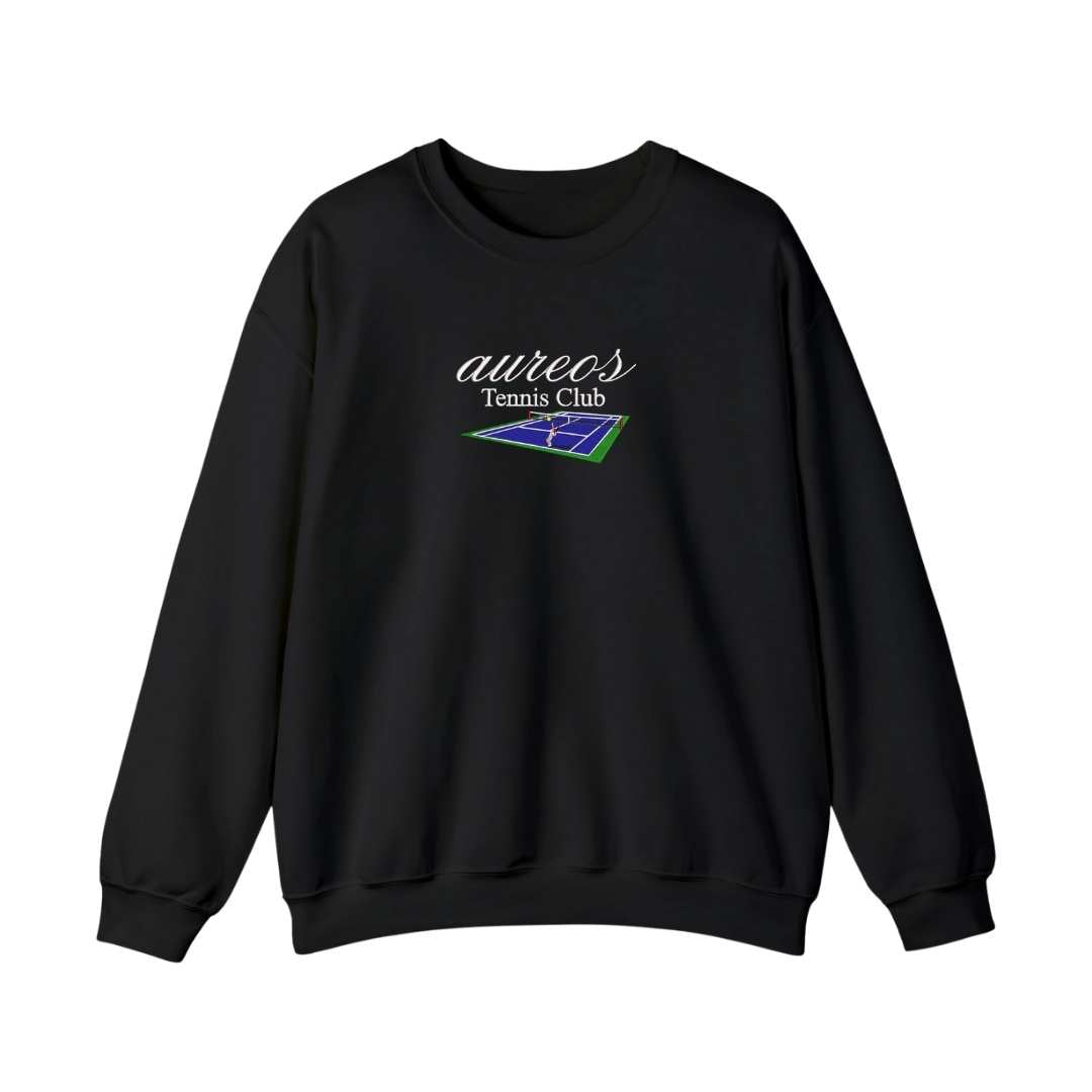 Sudadera cuello redondo mezcla pesada con Bordado "Aureos Tennis Club"