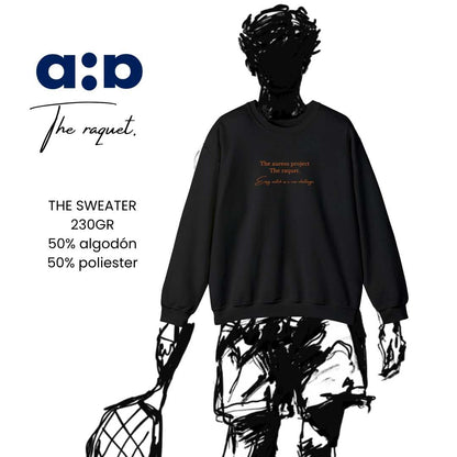Sudadera cuello redondo mezcla pesada con Bordado "The Raquet"